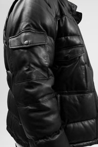 Jace Mens Puffer Leather Jacket Men's Puffer Jacket FMCo   