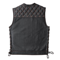 Jack - Men's Leather Motorcycle Vest Factory Customs First Manufacturing Company   