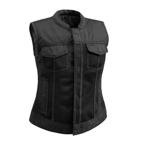 Jessica Moto Mesh Women's Motorcycle Vest Women's Vest First Manufacturing Company Black XS 