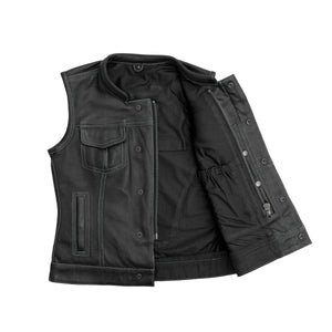 Jessica Perforated Women's Motorcycle Leather Vest Women's Vest First Manufacturing Company   