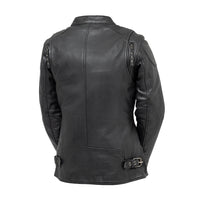 Jewel - Women's Motorcycle Leather Jacket Women's Leather Jacket First Manufacturing Company