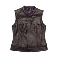 Keystone Women’s Motorcycle Vest Limited Edition Factory Customs First Manufacturing Company Purple XS