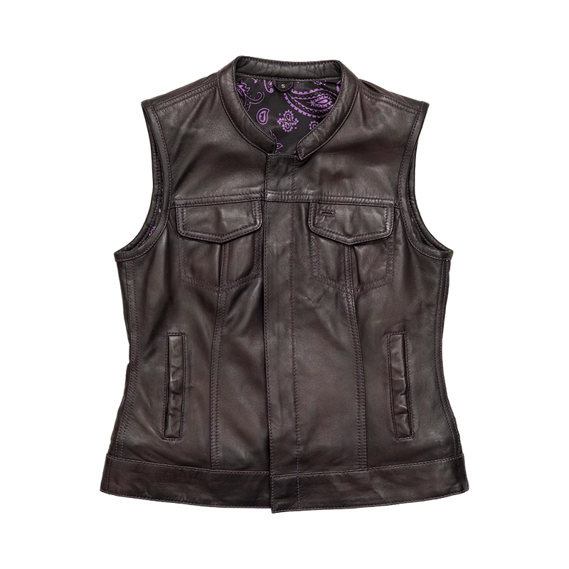 Keystone Women’s Motorcycle Vest Limited Edition Factory Customs First Manufacturing Company Purple XS