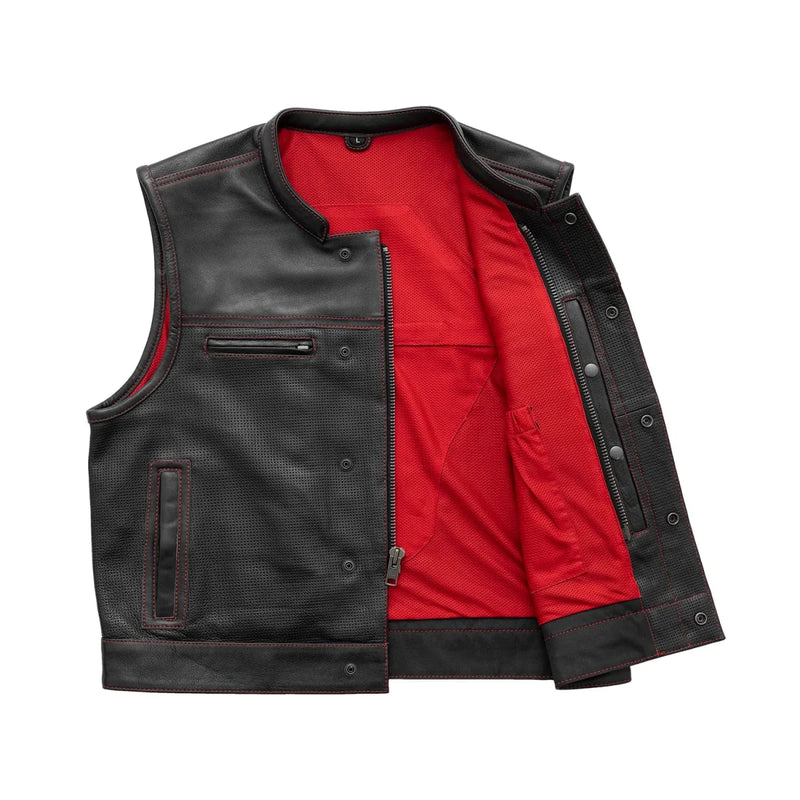 Lowrider Perforated Men's Leather Vest Men's Leather Vest First Manufacturing Company   