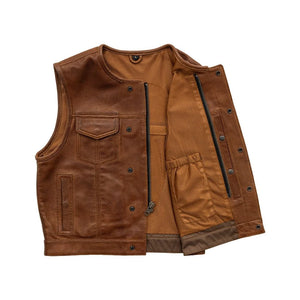 Lowside Men's Perforated Motorcycle Leather Vest Men's Leather Vest First Manufacturing Company   