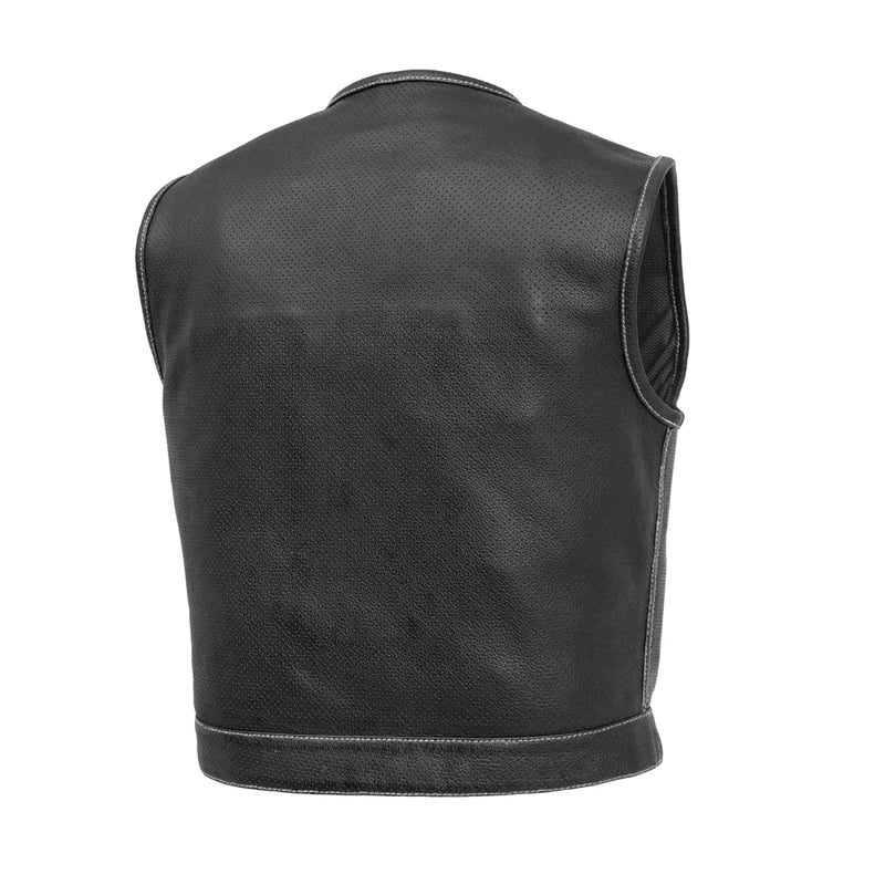 Lowside Men's Perforated Motorcycle Leather Vest Men's Leather Vest First Manufacturing Company   