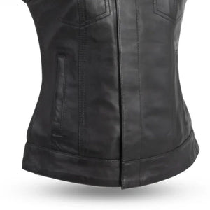 Ludlow Women's Motorcycle Leather Vest Women's Leather Vest First Manufacturing Company