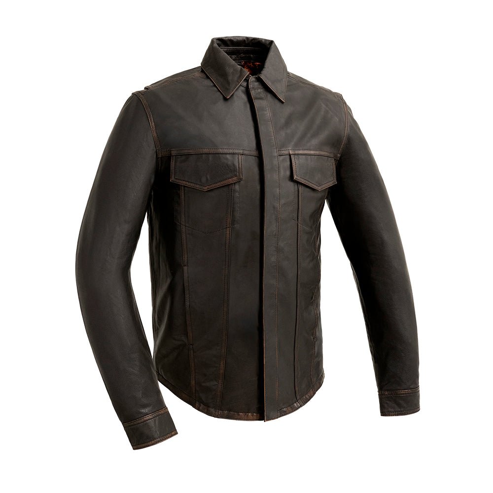 Maduro - Men's Motorcycle Leather Shirt Men's Shirt First Manufacturing Company S Black 