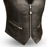 Montana Women's Motorcycle Leather Vest Women's Leather Vest First Manufacturing Company
