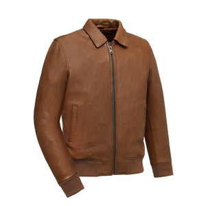 Moto Bomber - Men's Leather Jacket Men's Leather Jacket First Manufacturing Company Cognac S 