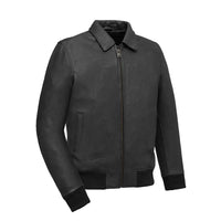 Moto Bomber - Men's Leather Jacket Men's Leather Jacket First Manufacturing Company Black S