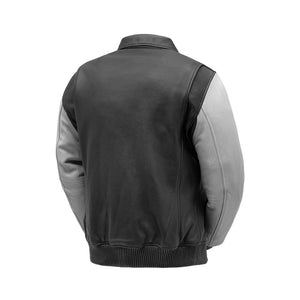 Moto Bomber Two Tone Men's Leather Jacket Men's Leather Jacket First Manufacturing Company