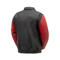 Moto Bomber Two Tone - Men's Leather Jacket Men's Bomber Jacket First Manufacturing Company   