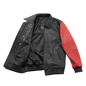 Moto Bomber Two Tone Men's Leather Jacket Men's Leather Jacket First Manufacturing Company