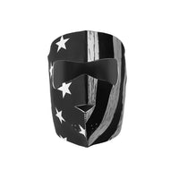 Neoprene Full Face Skull Riding Mask Face Mask First Manufacturing Company Black & White Flag  