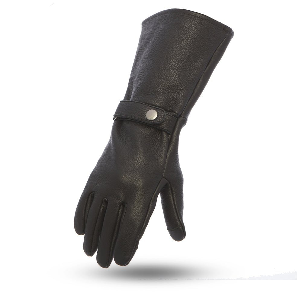 Phenom - Men's Motorcycle Leather Gauntlet Men's Gauntlet First Manufacturing Company XS Black 