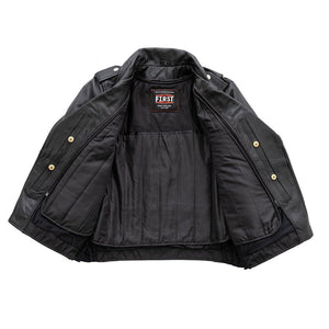 Popstar Women's  Motorcycle Leather Jacket Women's Leather Jacket First Manufacturing Company   