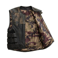 Predator - Men's Swat Style Leather Motorcycle Vest - Limited Edition Factory Customs First Manufacturing Company   