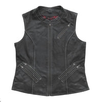 Quinn Women's Club Style Leather Vest - (Limited Edition) Factory Customs First Manufacturing Company S  