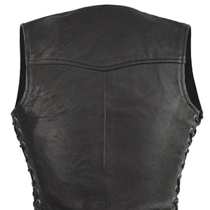 Raven Women's Motorcycle Leather Vest Women's Leather Vest First Manufacturing Company