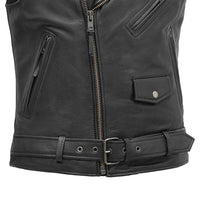 Rockin - Men's Motorcycle Leather Vest Men's Leather Vest First Manufacturing Company