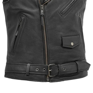 Rockin - Men's Motorcycle Leather Vest Men's Leather Vest First Manufacturing Company
