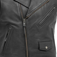 Rockin - Men's Motorcycle Leather Vest Men's Leather Vest First Manufacturing Company