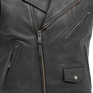 Rockin - Men's Motorcycle Leather Vest Men's Leather Vest First Manufacturing Company
