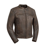 Rocky Men's Motorcycle Leather Jacket Men's Leather Jacket First Manufacturing Company Brown S 