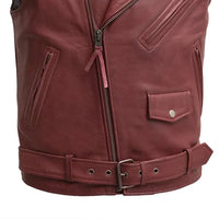 Roller - Men's Motorcycle Leather Vest Men's Leather Vest First Manufacturing Company