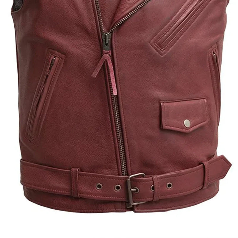 Roller - Men's Motorcycle Leather Vest Men's Leather Vest First Manufacturing Company