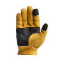 Roper DBL Palm Men's Motorcycle Leather Gloves Men's Gloves First Manufacturing Company Black Yellow XS 