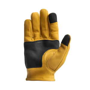 Roper DBL Palm Men's Motorcycle Leather Gloves Men's Gloves First Manufacturing Company Black Yellow XS 