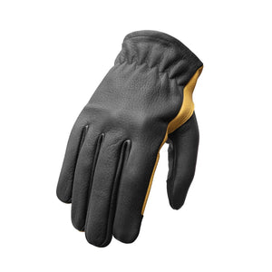 Free Roper Men's Motorcycle Leather Gloves Gift First Manufacturing Company Black Gold XS