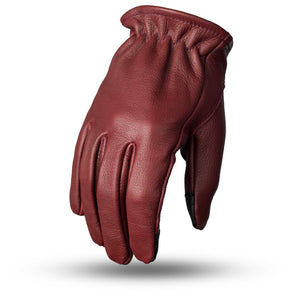 Free Roper Men's Motorcycle Leather Gloves Gift First Manufacturing Company Oxblood XS