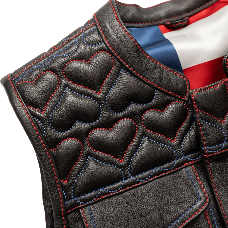 Rosie Women’s Motorcycle Leather Vest Women's Leather Vest First Manufacturing Company   