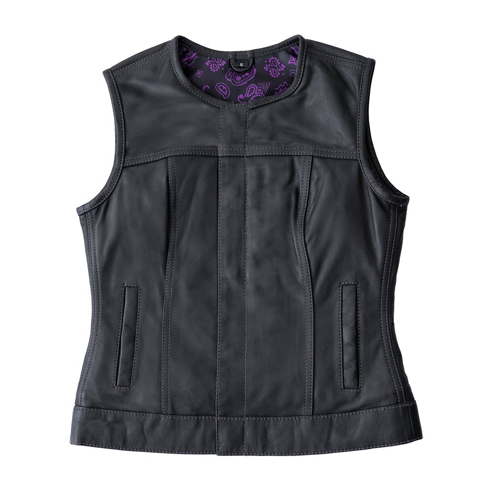 Royal Women's Club Style Motorcycle Leather Vest - Limited Edition Factory Customs First Manufacturing Company S  