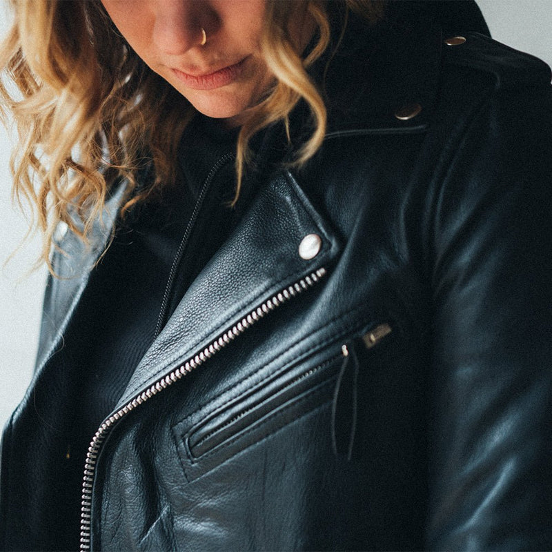 Ryman - Women's Motorcycle Leather Jacket Women's Leather Jacket First Manufacturing Company   