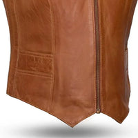 Savannah Women's Western Style Motorcycle Leather Vest Women's Leather Vest First Manufacturing Company