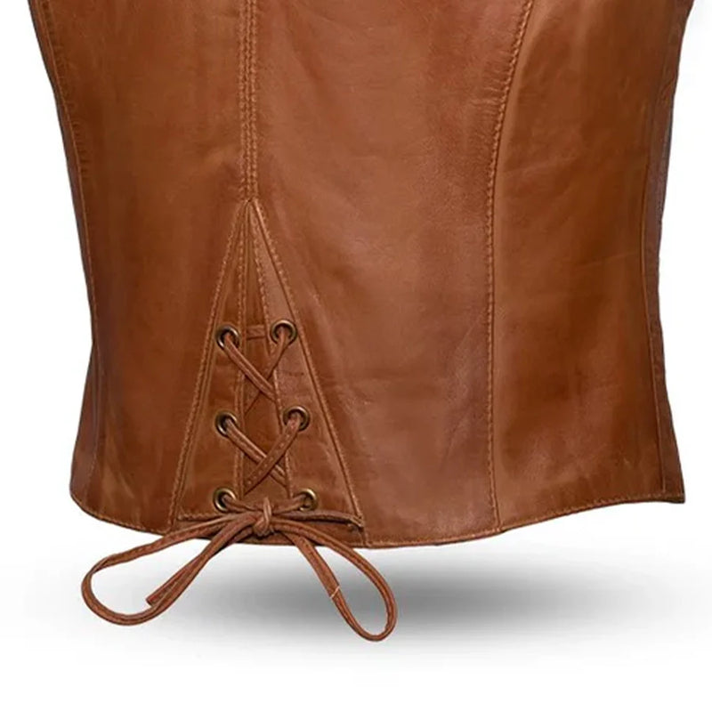 Savannah Women's Western Style Motorcycle Leather Vest Women's Leather Vest First Manufacturing Company