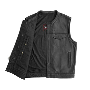 Sharp Shooter Men's Motorcycle Leather Vest Men's Leather Vest First Manufacturing Company   