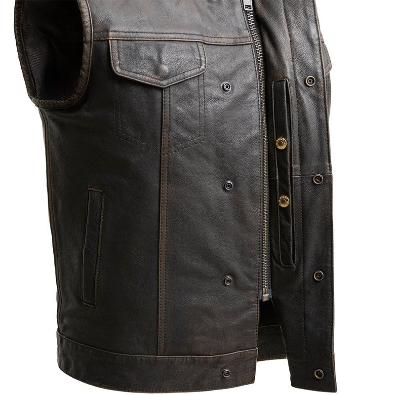 Sharp Shooter Men's Motorcycle Leather Vest Men's Leather Vest First Manufacturing Company   