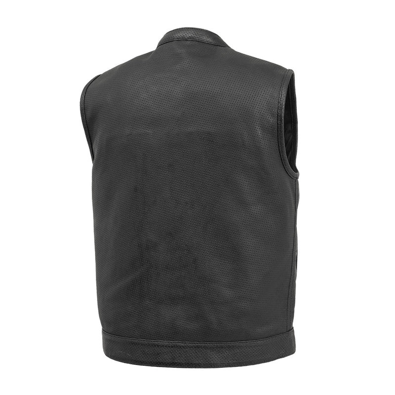 Sharp Shooter Perforated Men's Motorcycle Leather Vest Men's Leather Vest First Manufacturing Company   