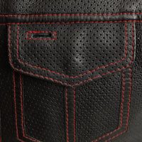 Sharp Shooter Perforated Men's Motorcycle Leather Vest Men's Leather Vest First Manufacturing Company   