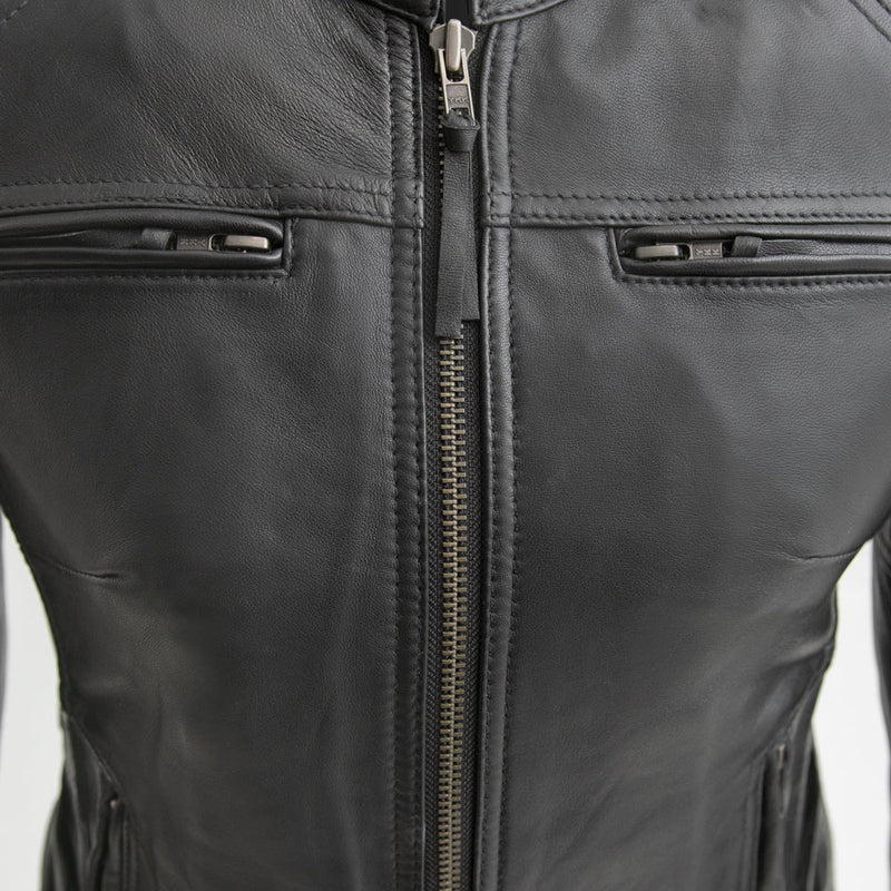 Supastar - Womens Motorcycle Leather Jacket Women's Leather Jacket First Manufacturing Company   