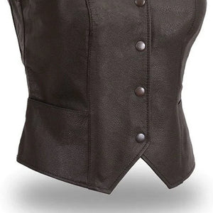 Sweet Sienna Women's Motorcycle Leather Vest Women's Leather Vest First Manufacturing Company