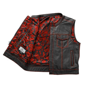 The Club Cut Men's Motorcycle Leather Vest, Multiple Color Options