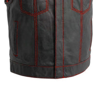 The Club Cut Men's Motorcycle Leather Vest, Multiple Color Options