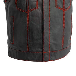 The Club Cut Men's Motorcycle Leather Vest, Multiple Color Options