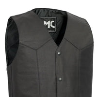 Top Shot Men's Motorcycle Western Style Leather Vest Men's Western Vest First Manufacturing Company